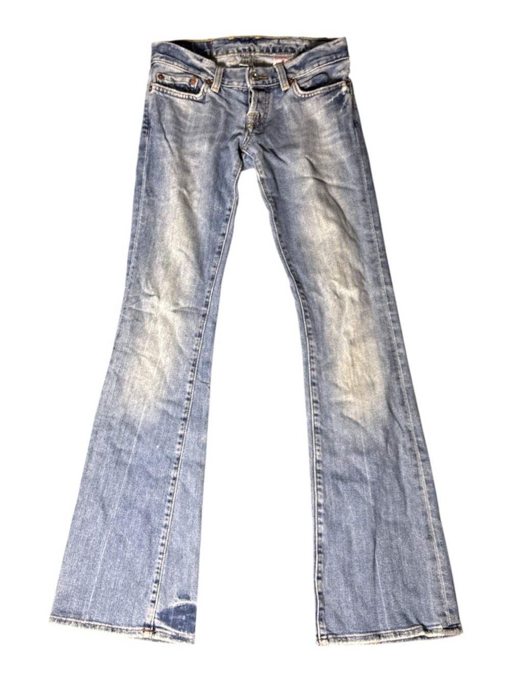 Y2K Lucky Dungarees Lil Maggie Classic Light Wash Flare Jeans - Women Low Rise